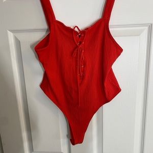 Red bodysuit